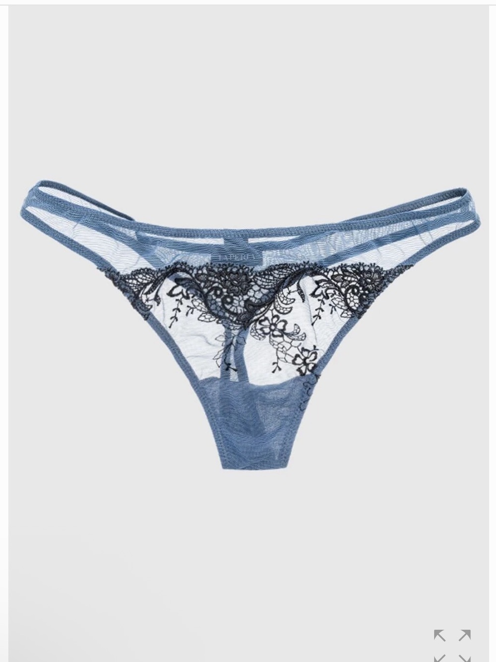 LAPERLA Sheer Lace-Trim Thong Bottom